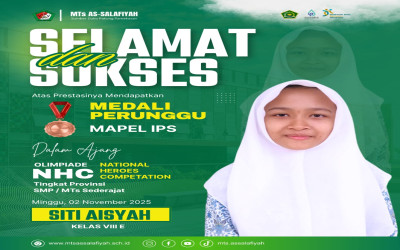 Siswa MTs As-Salafiyah Kembali Menorehkan Prestasi di Ajang Lomba Online Tingkat Provinsi